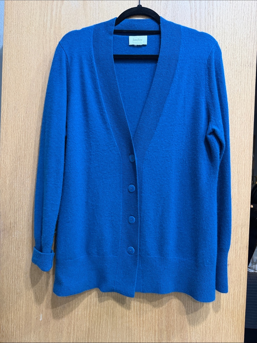 Teal Neiman Marcus cashmere cardigan